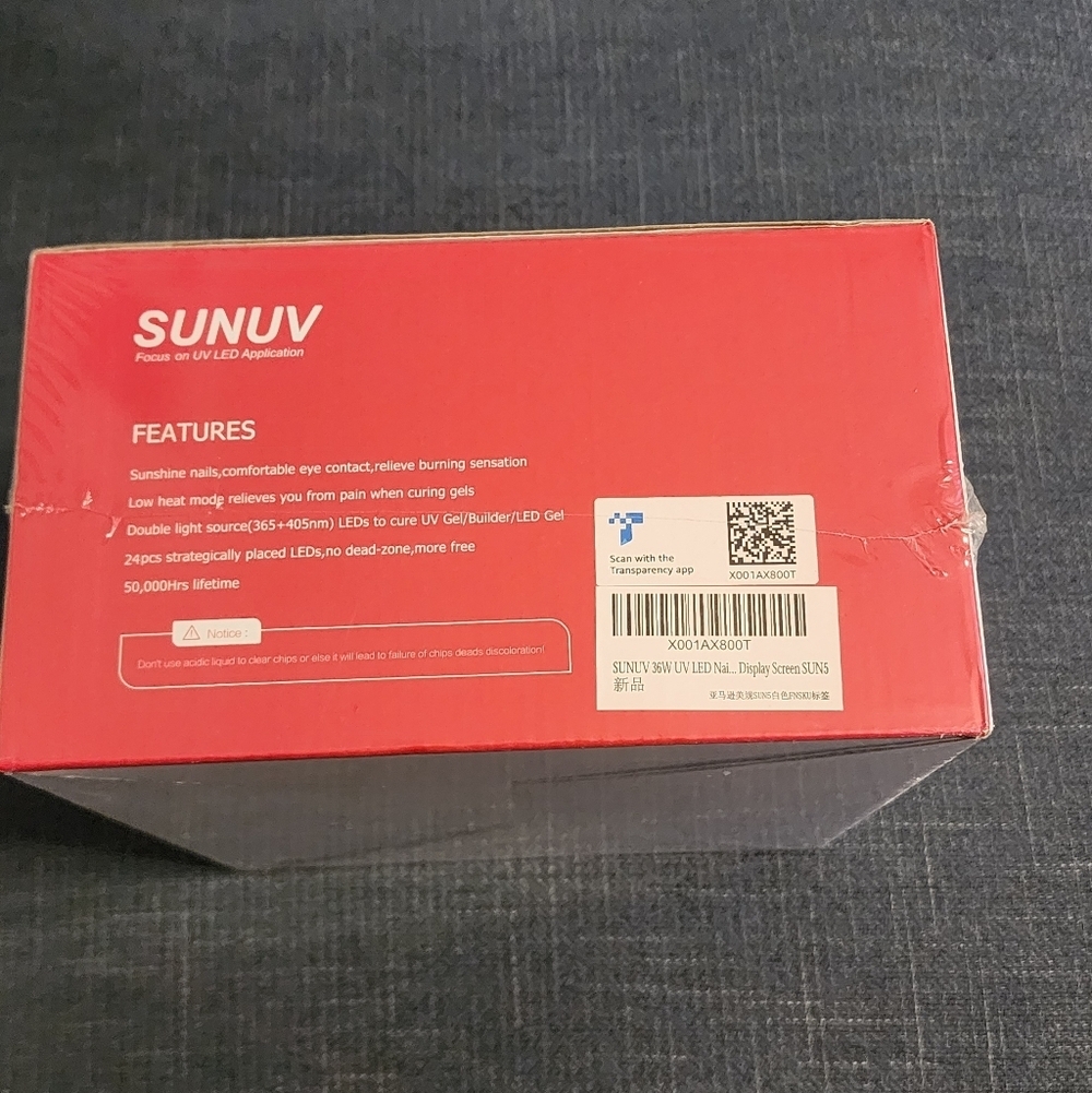 SUNUV UV LED Nail Lamp in Red and White NWT - Picture 5 of 7